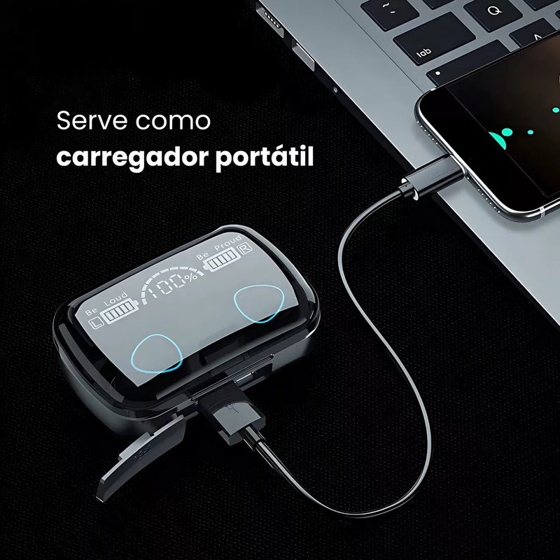 Fones de ouvido Bluetooth M10, caixa de carregador de fone de ouvido