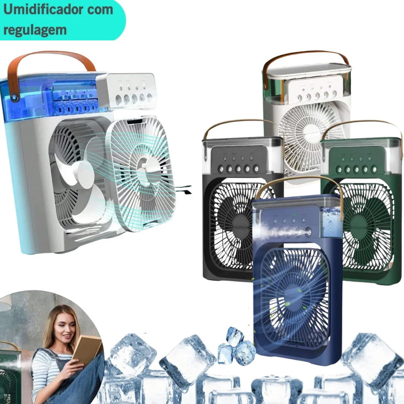 Mini Ar Ventilador Climatizador e Umidificador