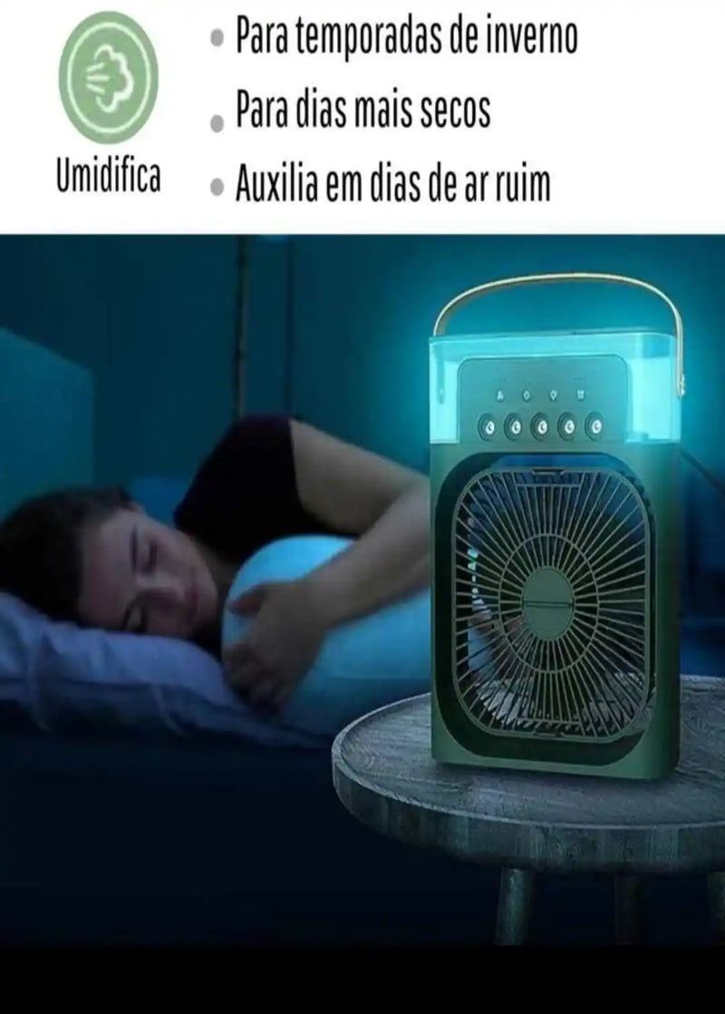 Mini Ar Ventilador Climatizador e Umidificador